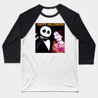 Custom Halloween card Scary couple Baseball T-Shirt